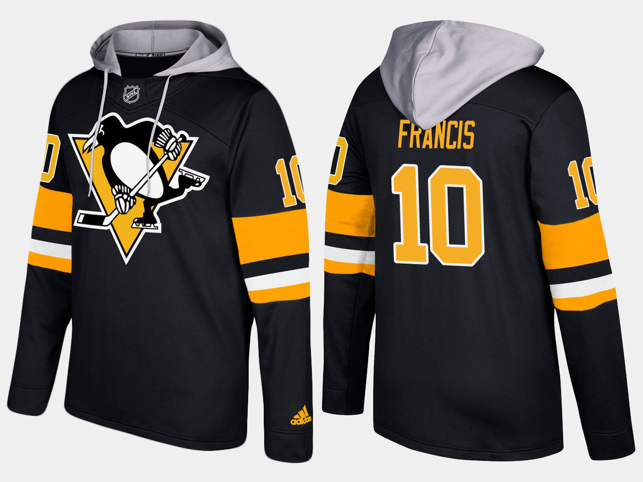Men NHL Pittsburgh penguins retired 10 ron francis black hoodie